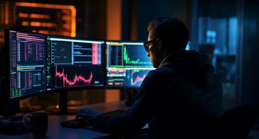 Trader Analyzing Cryptocurrency Trends