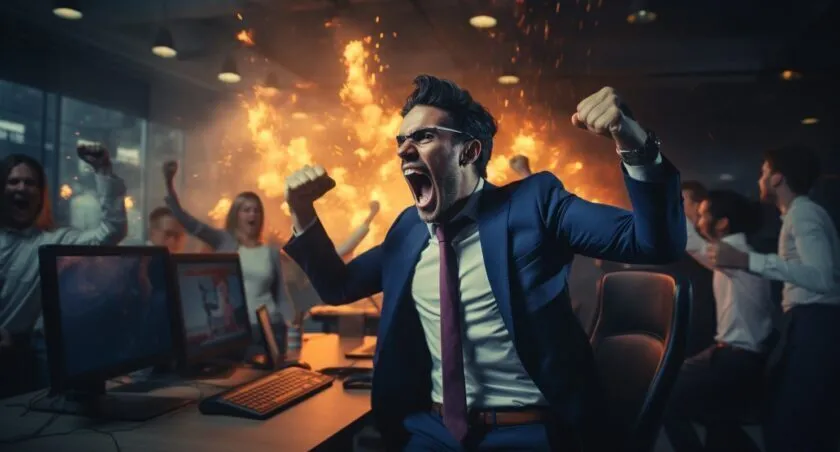 Affiliate Marketer Celebrating Success With Colleagues 