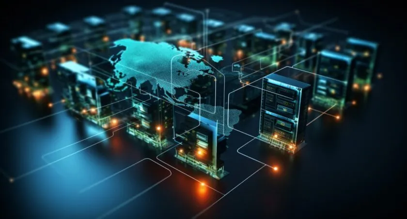 VPN Server Network Map With Data Encryption