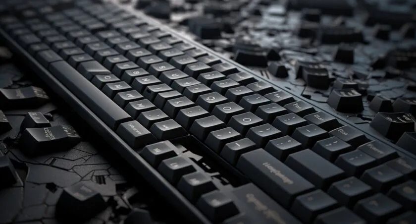 Vintage Keyboard Covered In Dust