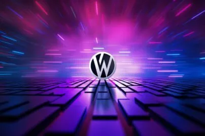 Wordpress Logo Against A Vibrant, Futuristic Background