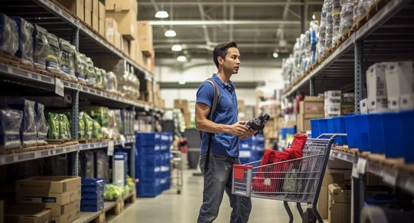 Customer Collecting Their Online Order At A Lowes Store