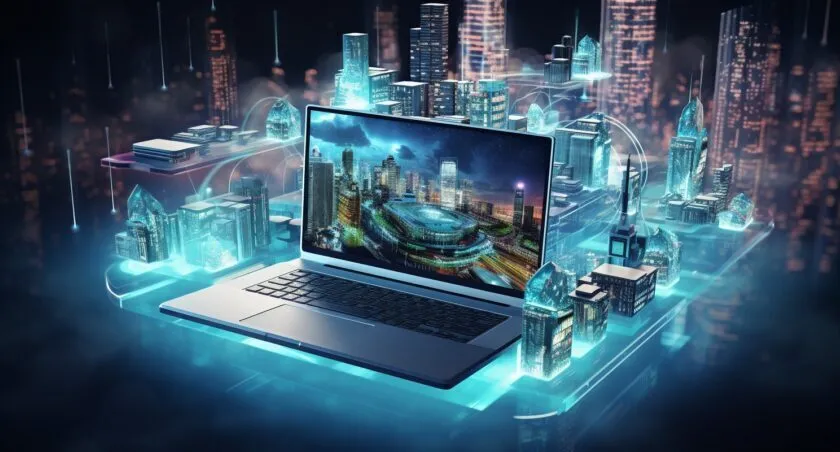 4G Network Infrastructure In A Bustling Urban Landscape