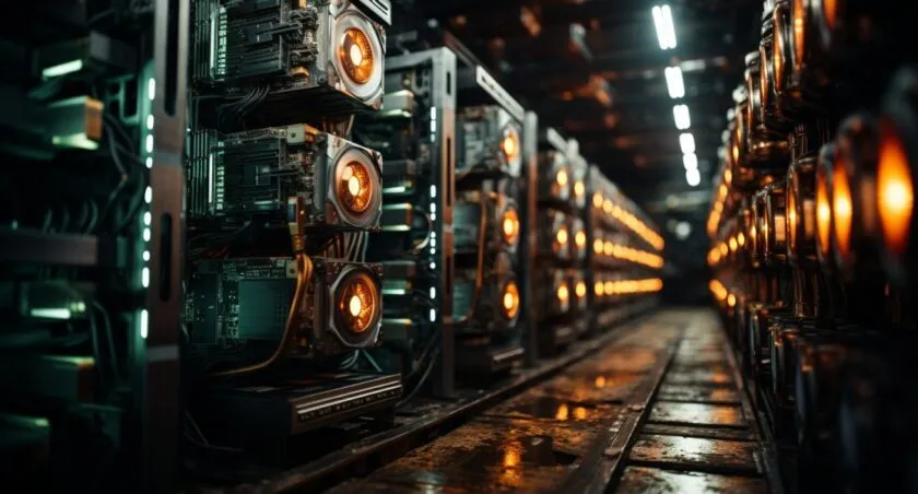 A Bitcoin Mining Farm With Powerful Equipment