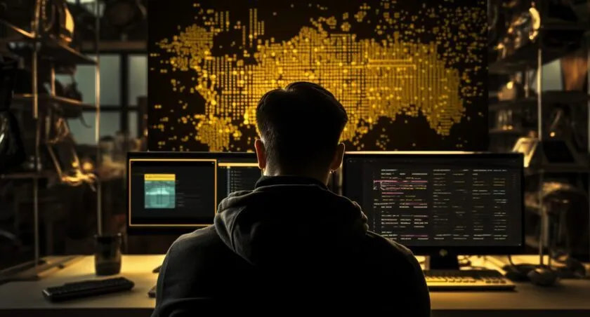 A Blockchain Developer Coding