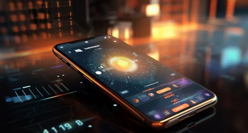 A Close Up Of A Bitcoin Themed Smartphone App