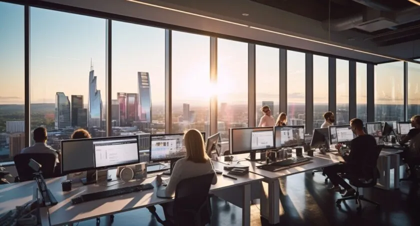 A Team Of Developers In A Collaborative Workspace