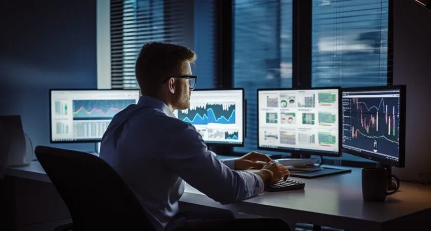 A User Navigating Through Web Analytics Data
