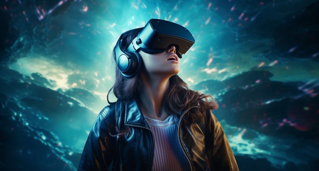 A Virtual Reality Headset Transporting A Student.