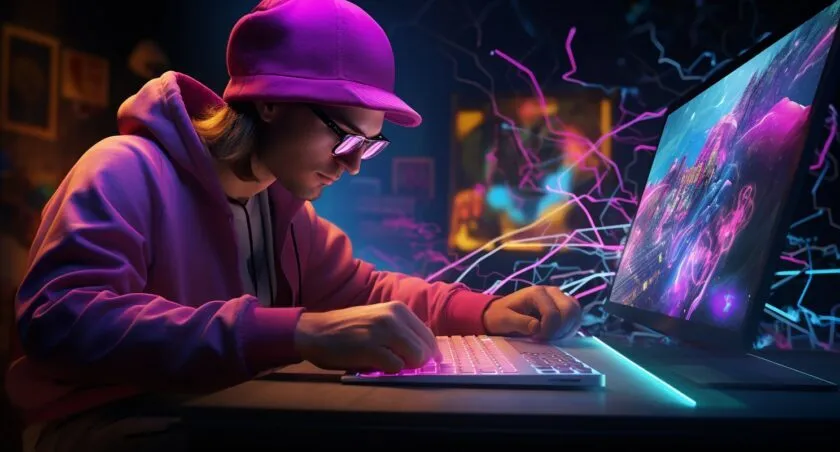 A Digital Artist Working On A WordPress Site Illustration