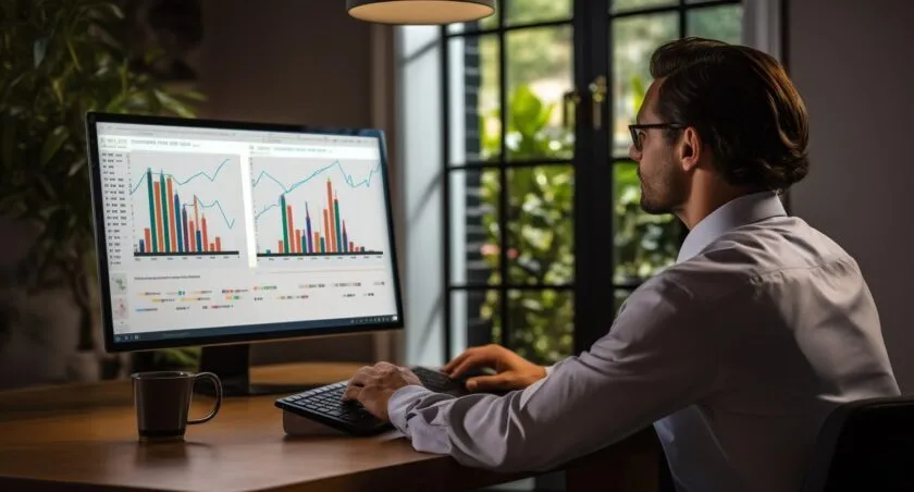 Affiliate Marketer Analyzing Data