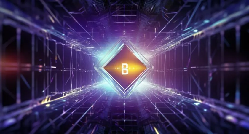 Binance Logo On A Holographic Background