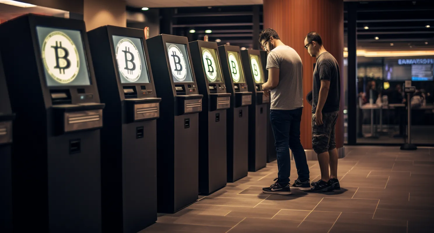 Bitcoin ATM In A Vibrant City Setting