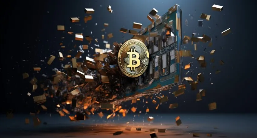 Bitcoin Bits And Wallet Address Illustration
