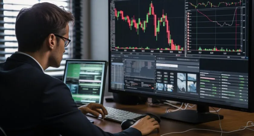 Bitcoin Broker Analyzing Market Trends