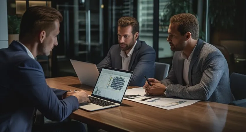 Bitcoin Broker Discussing Strategies With Clients