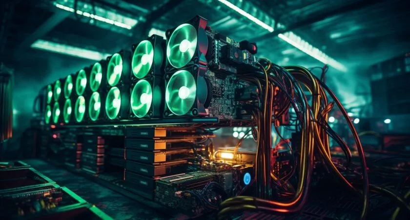 Bitcoin Mining Rig With Dynamic Lighting