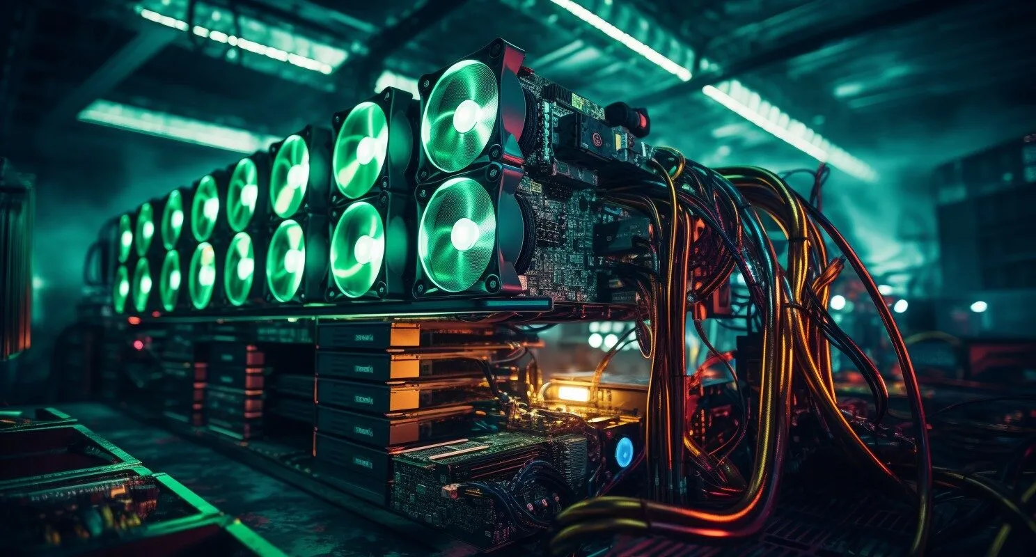 Bitcoin Mining Rig With Dynamic Lighting