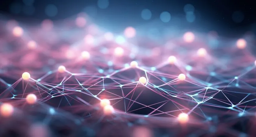 Blockchain Network With Glowing Nodes