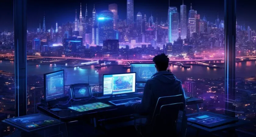 Cyberpunk Cityscape At Night