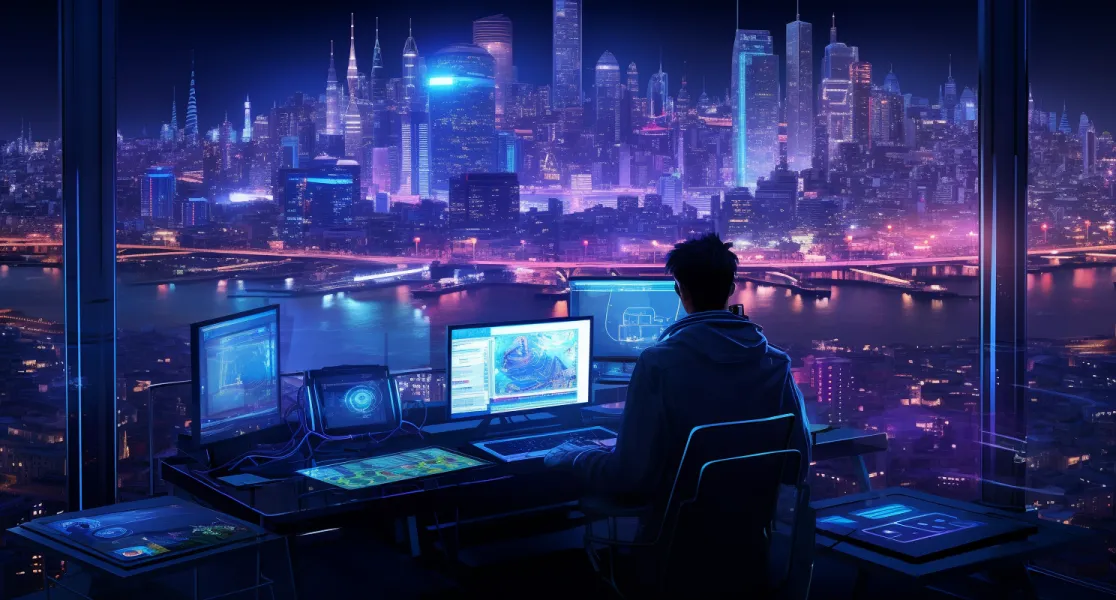 Cyberpunk Cityscape At Night