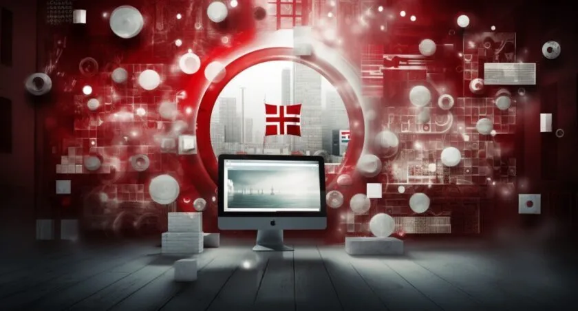 Danish Flag Against A Digital Backdrop