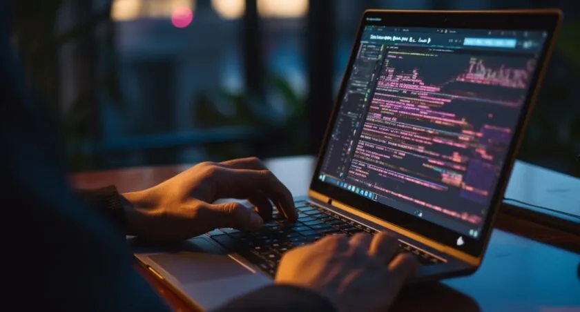 Developer's Hands Coding With Bootstrap
