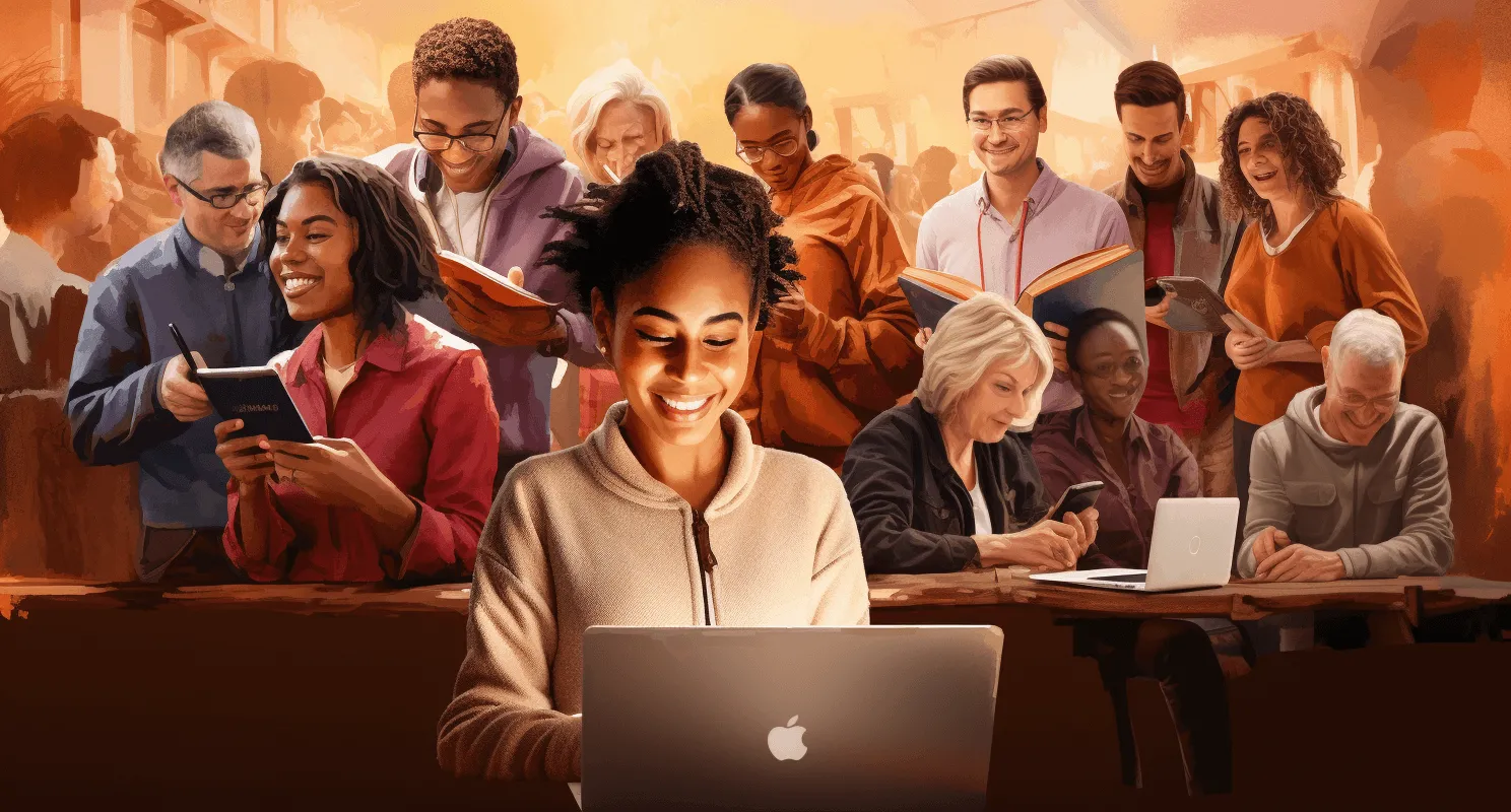 Diverse Group Of Enthusiastic Learners In Virtual Classroom