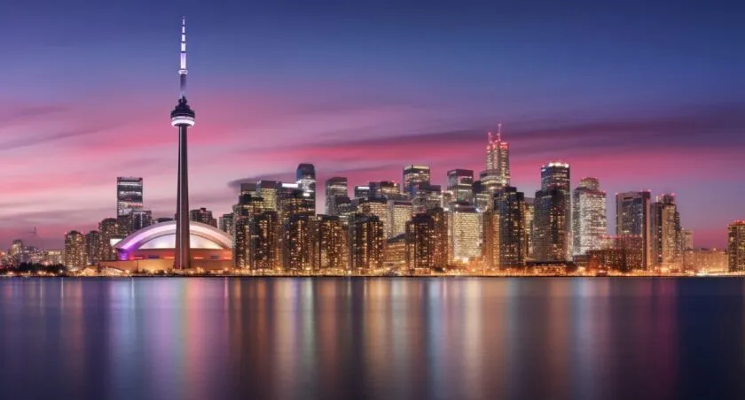 Downtown Toronto Cityscape At Dusk