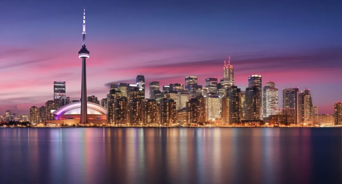 Downtown Toronto Cityscape At Dusk