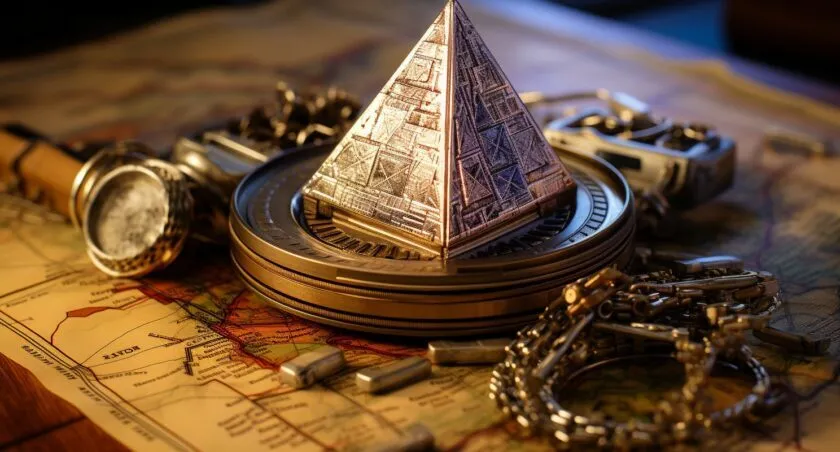 Ethereum Logo On An Old Treasure Map