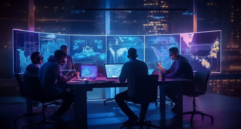 Futuristic AI And Machine Learning Visualization