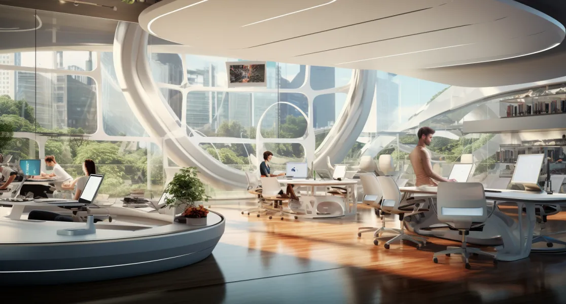 Futuristic Office Workspace