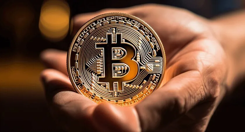 Hand Holding A Bitcoin