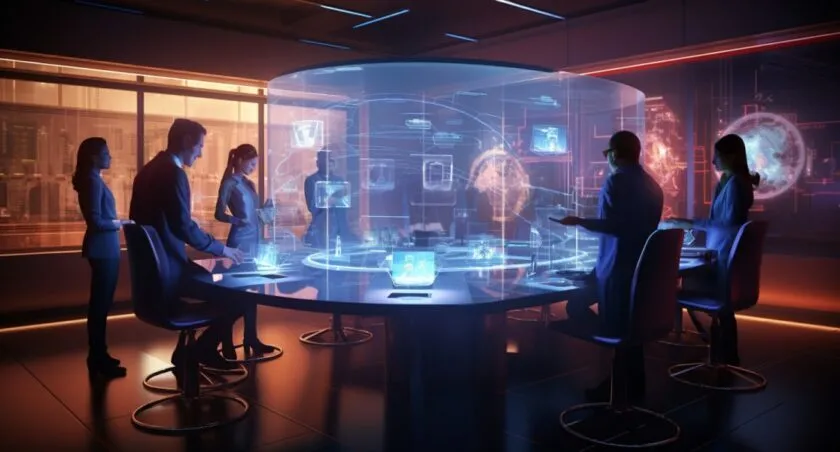 High Tech Brainstorming Session