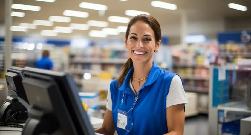 In Store Return With Smiling Cashier