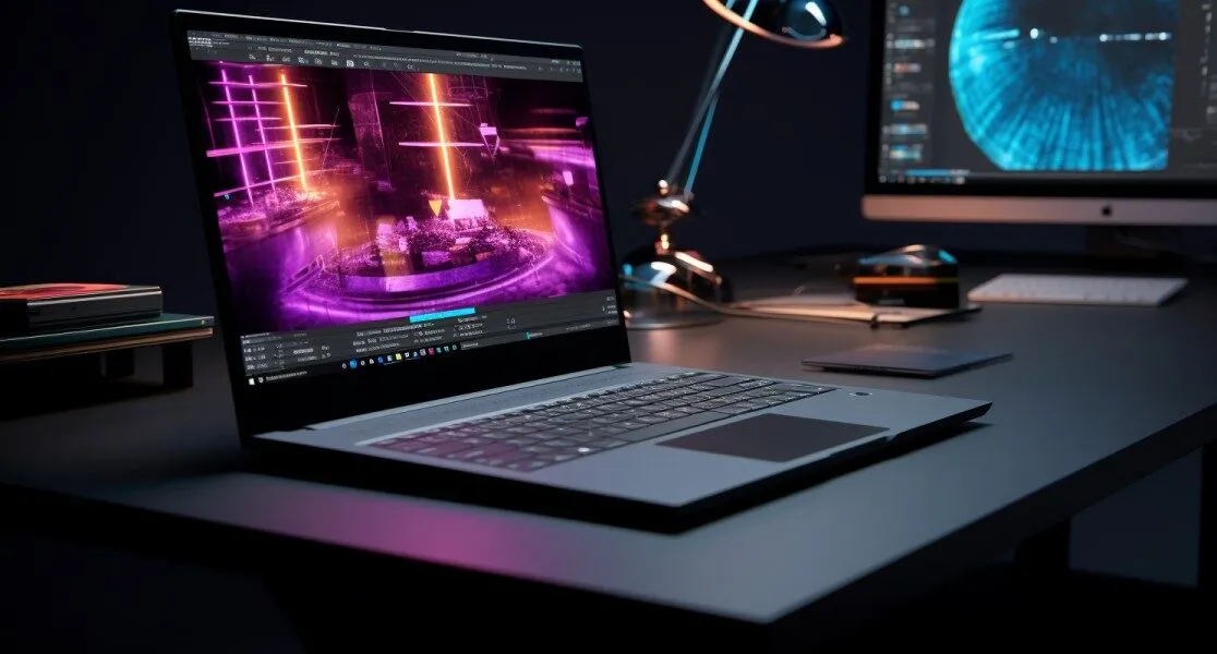 Laptop With Interactive Wordpress Slider