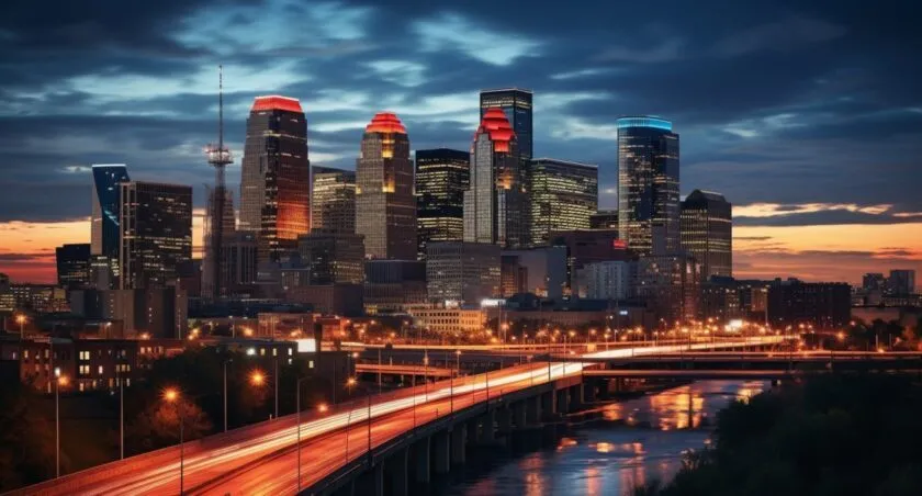 Minneapolis Skyline At Dusk