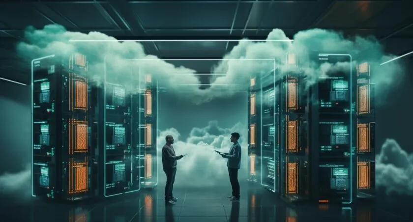 Modern Cloud Computing Server Room