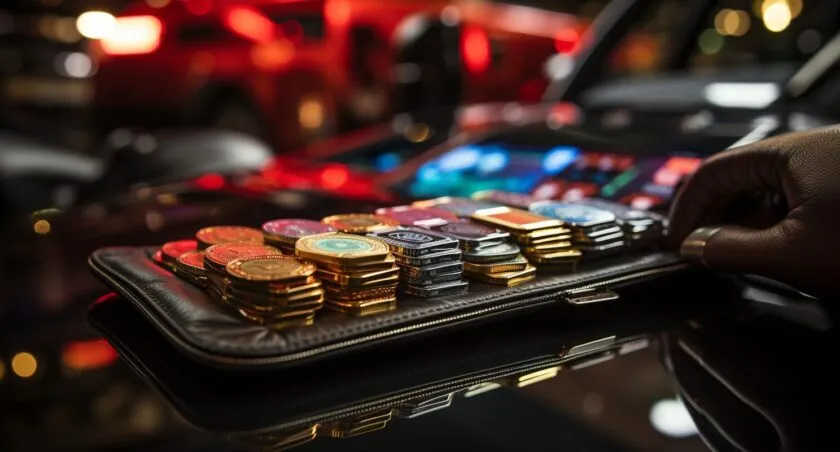Person Driving A Sports Car With Cryptocurrency