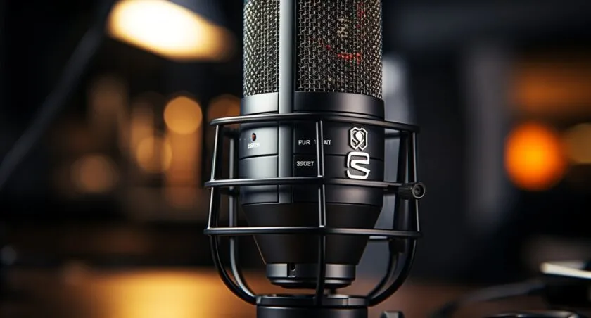 Podcast Microphone With SEO Elements