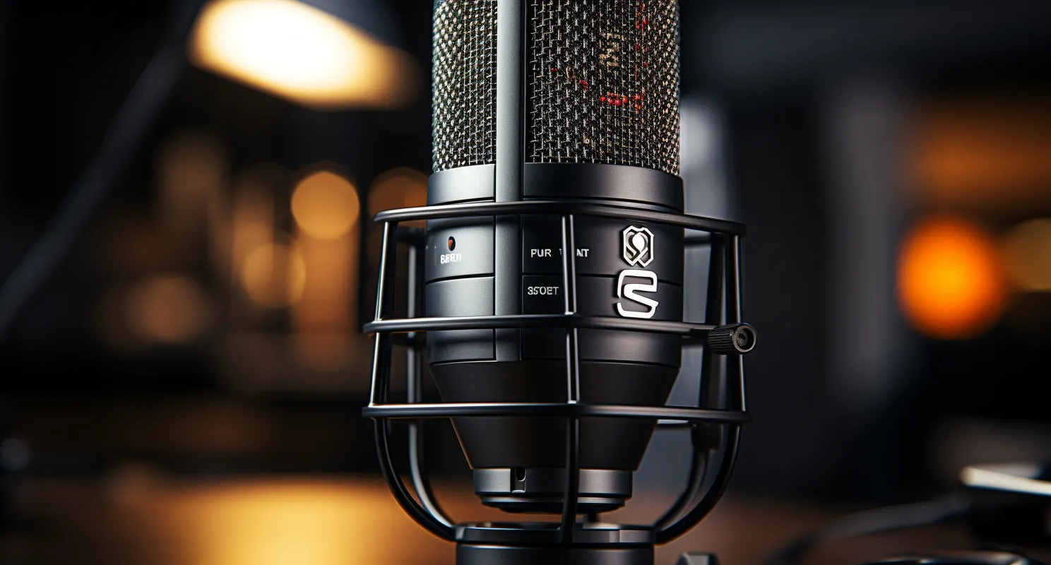 Podcast Microphone With SEO Elements