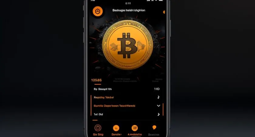 Secure Bitcoin Mining App Interface