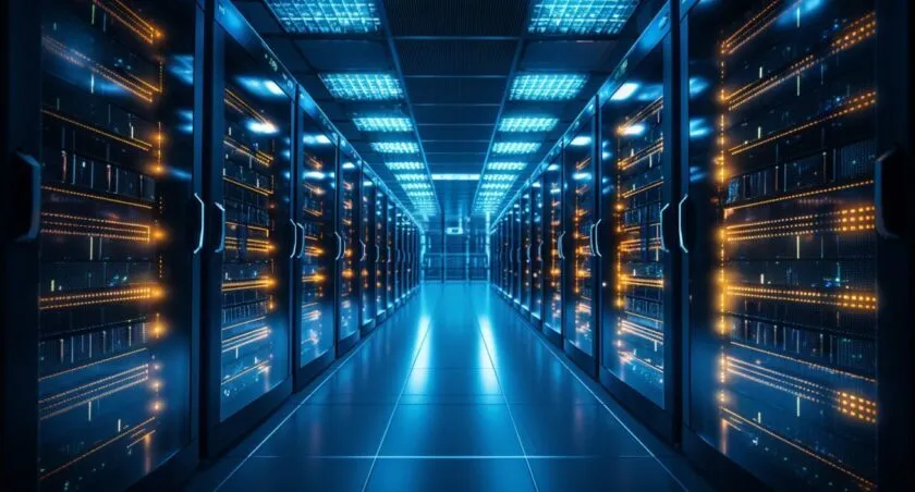 Server Room With Deluxe Linux Hosting Servers