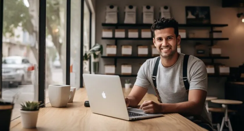 Small Business Owner Optimizing Google My Business