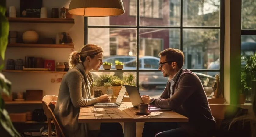Small Business Owner With SEO Specialist