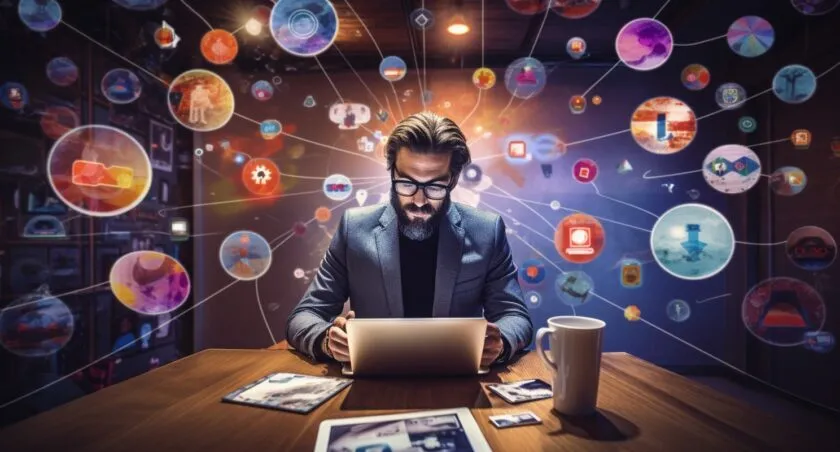 Social Media Manager Creating Content