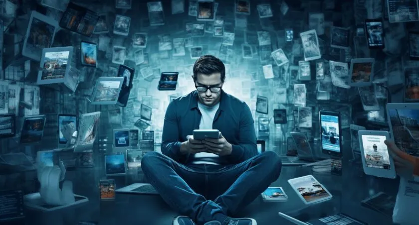 Tech Enthusiast Reading News