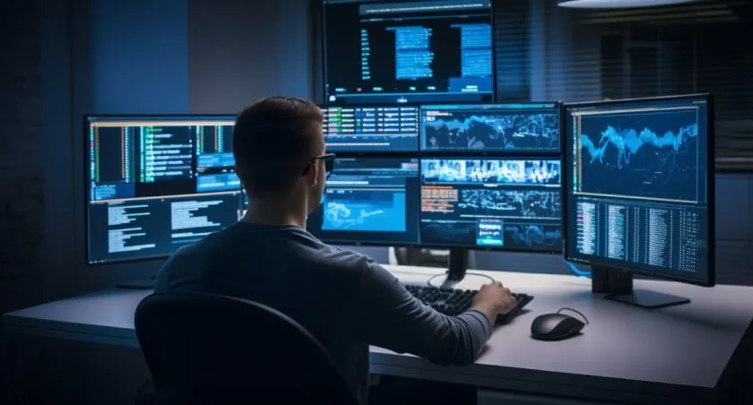 WordPress Developer Working At Desk
