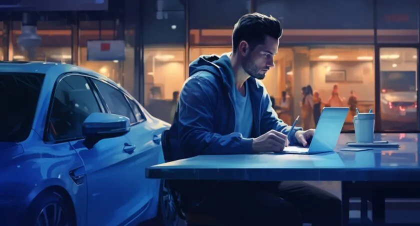 Applying For An Online Title Loan On Their Laptop